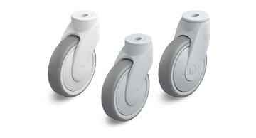 FLOW and WAVE series swivel and fixed castors