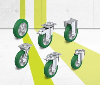 ALST wheel and castor series with Blickle Softhane polyurethane tread
